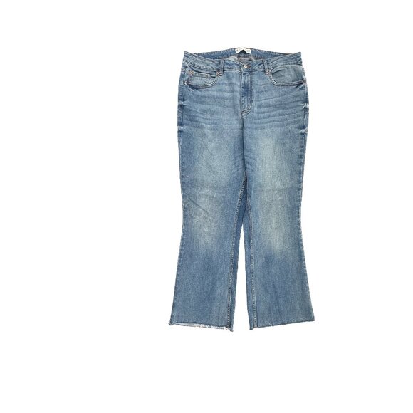 Denim Co. Bootcut Raw Hem Women's size 12 Medium Blue Denim Jeans - Picture 1 of 5